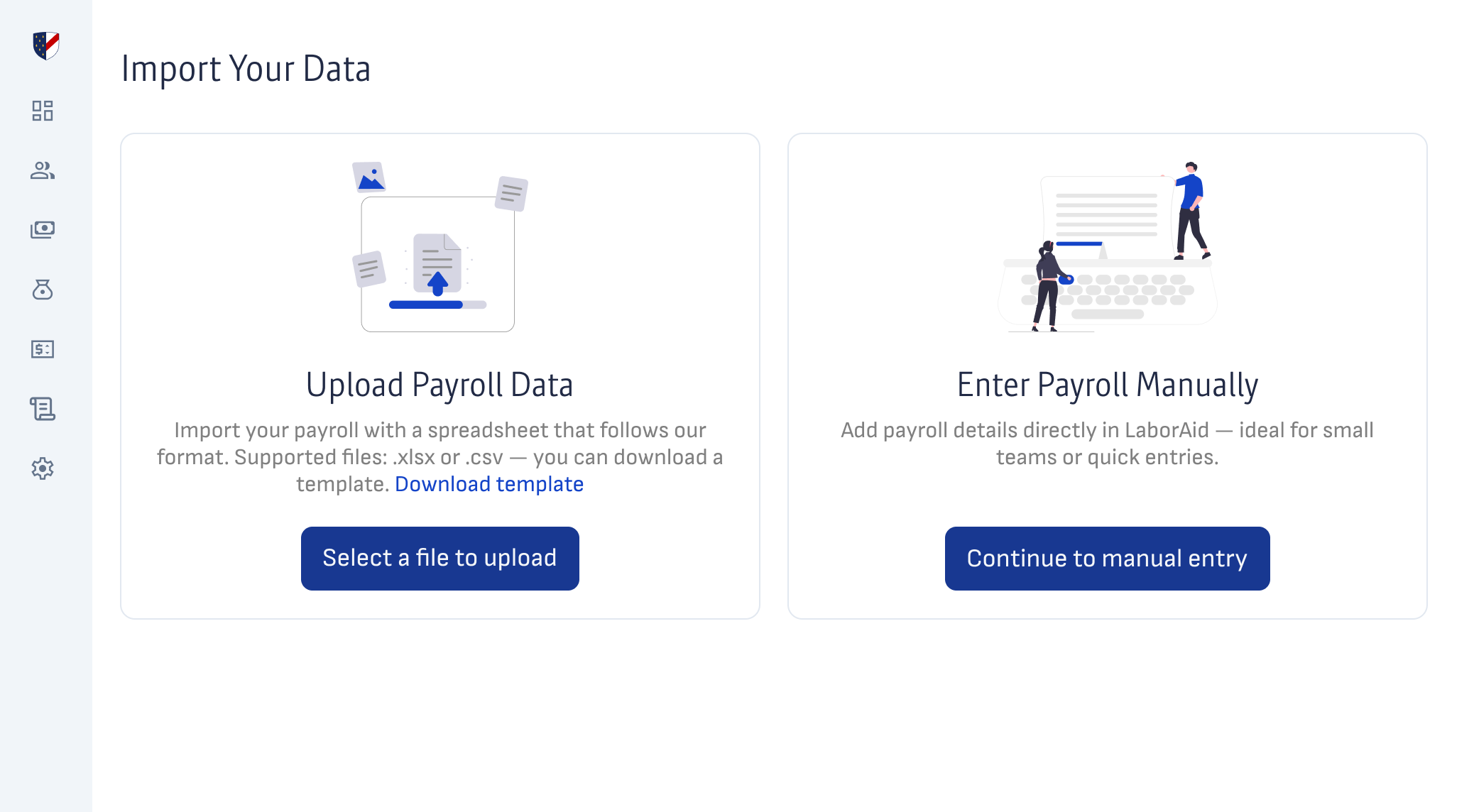 Bring your payroll data - we handle the rest — LaborAid product screenshot