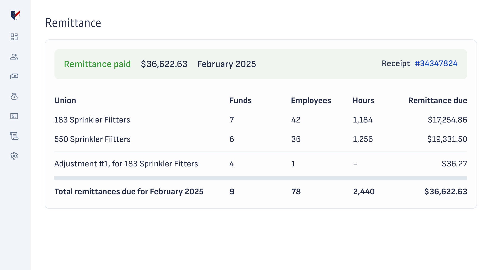 Remittance payment - LaborAid product screenshot